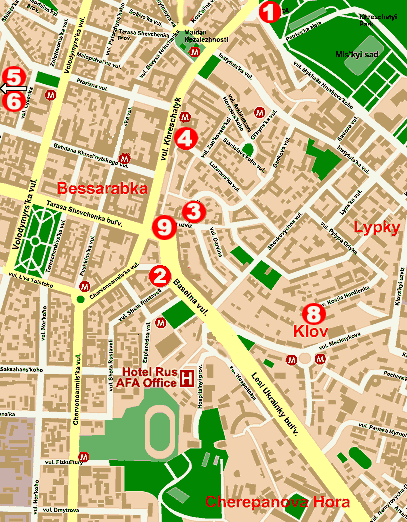 Apartments Location Map, Kiev